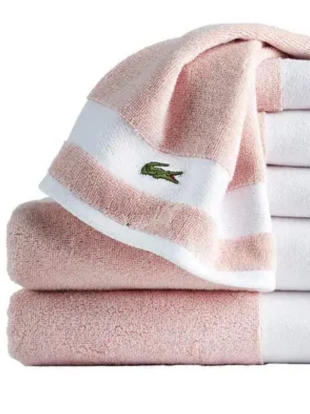 NWT Lacoste 6-Piece Supima Cotton Towel Set - Light Pink